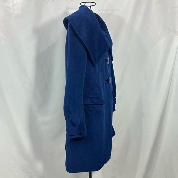 MaxMara 100% wool royal blue velour oversized collar coat size 2 - Picture 5 of 8